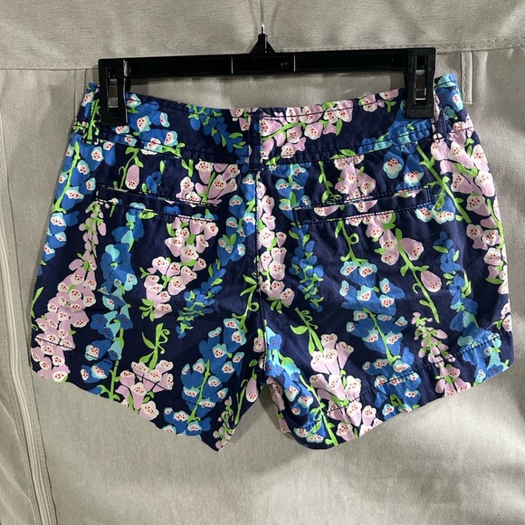 Lilly Pulitzer 00 Callahan Foxy Foxglove Chino Shorts Floral Flat Front Pockets - Picture 4 of 4